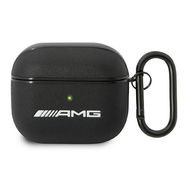 AMG ādas liels logotips apvalks AirPods 3 - melns