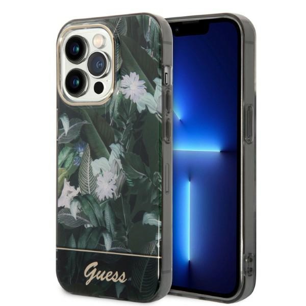 Guess Jungle Collection viedtālruņa apvalks iPhone 14 Pro Max - zaļa