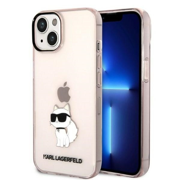 Karl Lagerfeld Ikonik Choupette viedtālruņa apvalks iPhone 14 - rozā