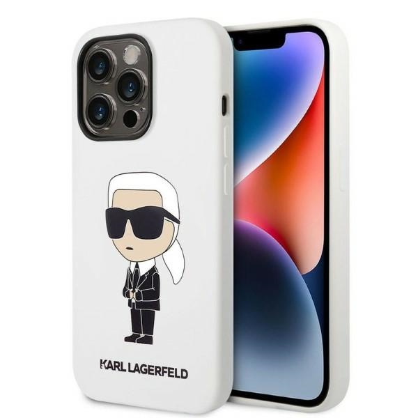 Karl Lagerfeld Silikona Ikoniskais apvalks iPhone 14 Pro Max - balts