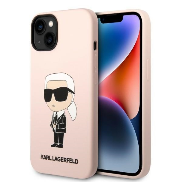 Karl Lagerfeld KLHMP14MSNIKBCP iPhone 14 Plus 6.7" Rozā/rozā kietais apvalks Silikona Ikoniskais Magnētiskais