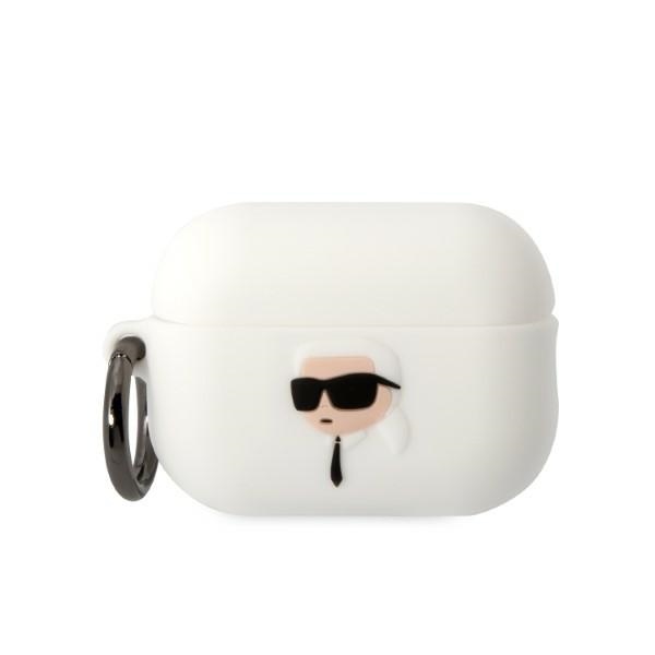 Karl Lagerfeld KLAP2RUNIKH AirPods Pro 2 apvalks balts/balts Silikona Karl Head 3D
