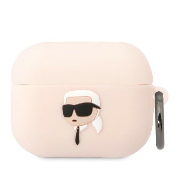 Karl Lagerfeld KLAPRUNIKP AirPods Pro apvalks rozā/rozā Silikona Karl Head 3D