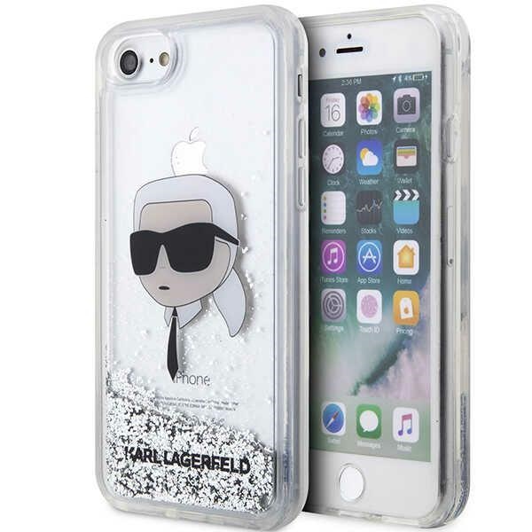 Karl Lagerfeld KLHCI8LNKHCH iPhone 7/8/SE 2020/2022 sudraba/sudraba cietais apvalks Mirdzošs Karl Galva