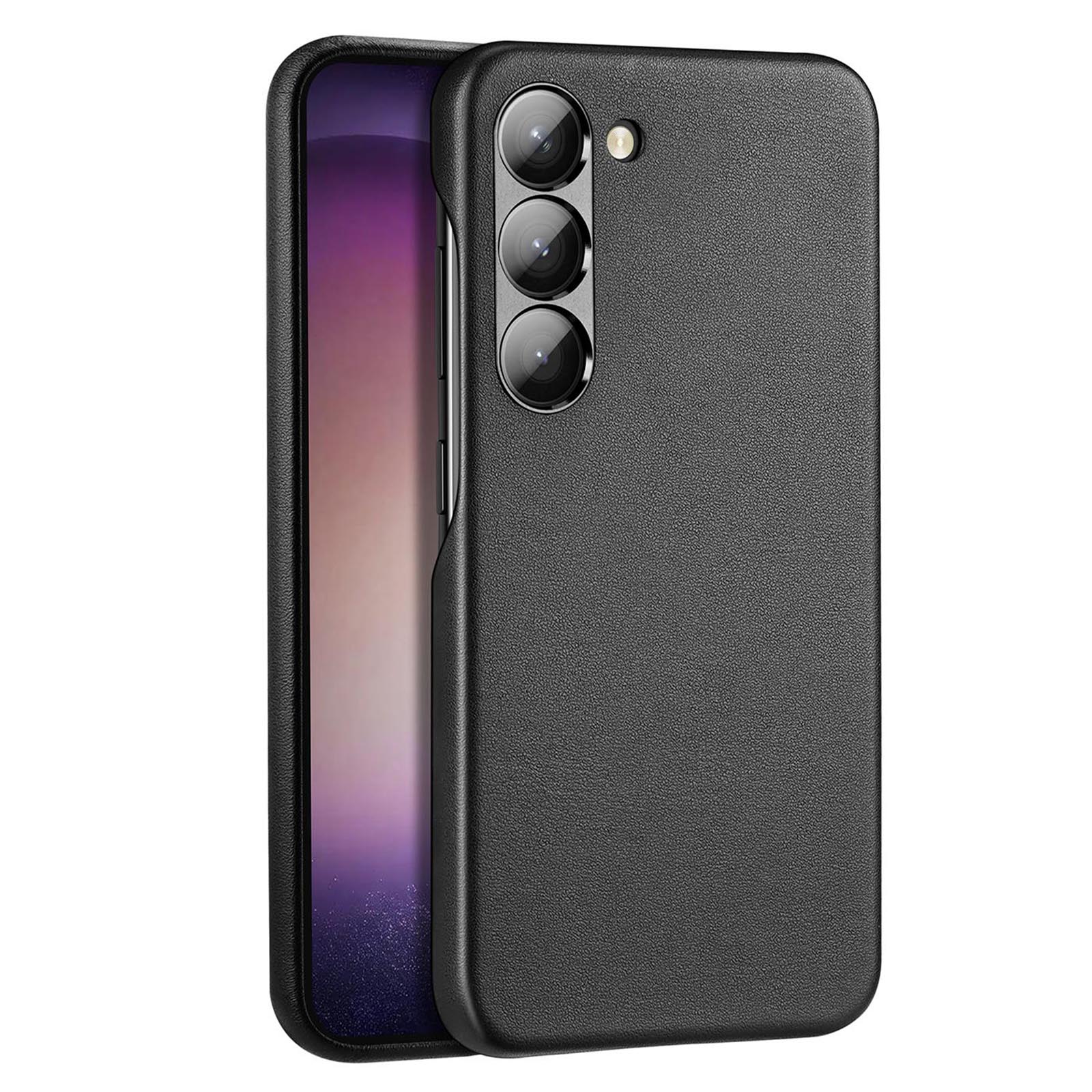 Dux Ducis Grit viedtālruņa apvalks Samsung Galaxy S23+ elegants apvalks no mākslīgās ādas melna