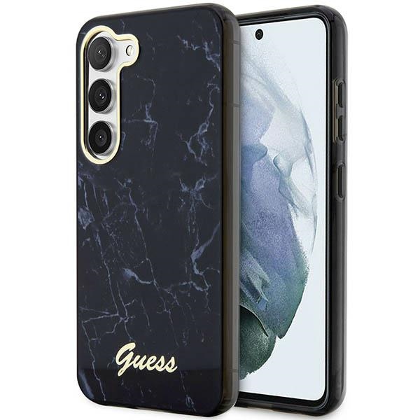 Guess GUHCS23SPCUMAK S23 S911 melns/melns cietais apvalks Marble