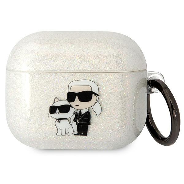 Karl Lagerfeld KLA3HNKCTGT Airpods 3 apvalks caurspīdīgs Gliter Karl&Choupette