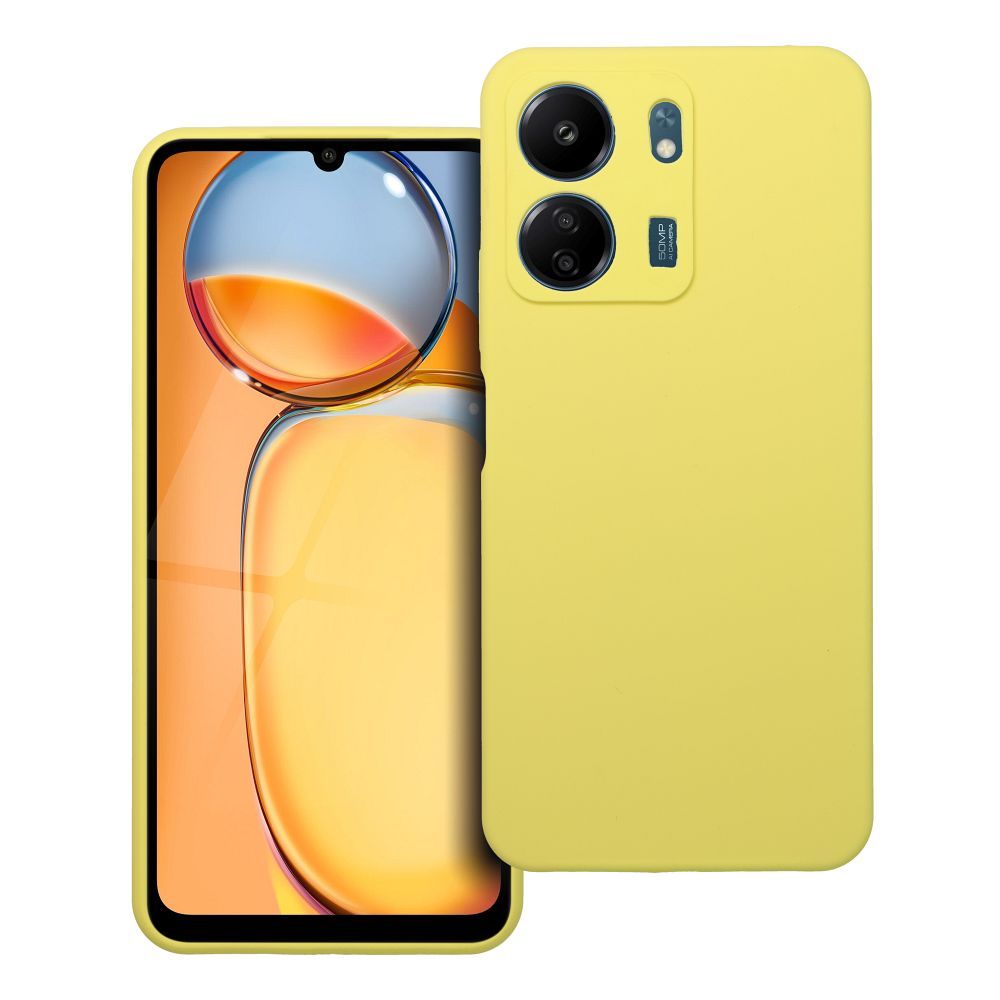 Silikona 2mm viedtālruņa apvalks XIAOMI REDMI 13C, citronkrāsas