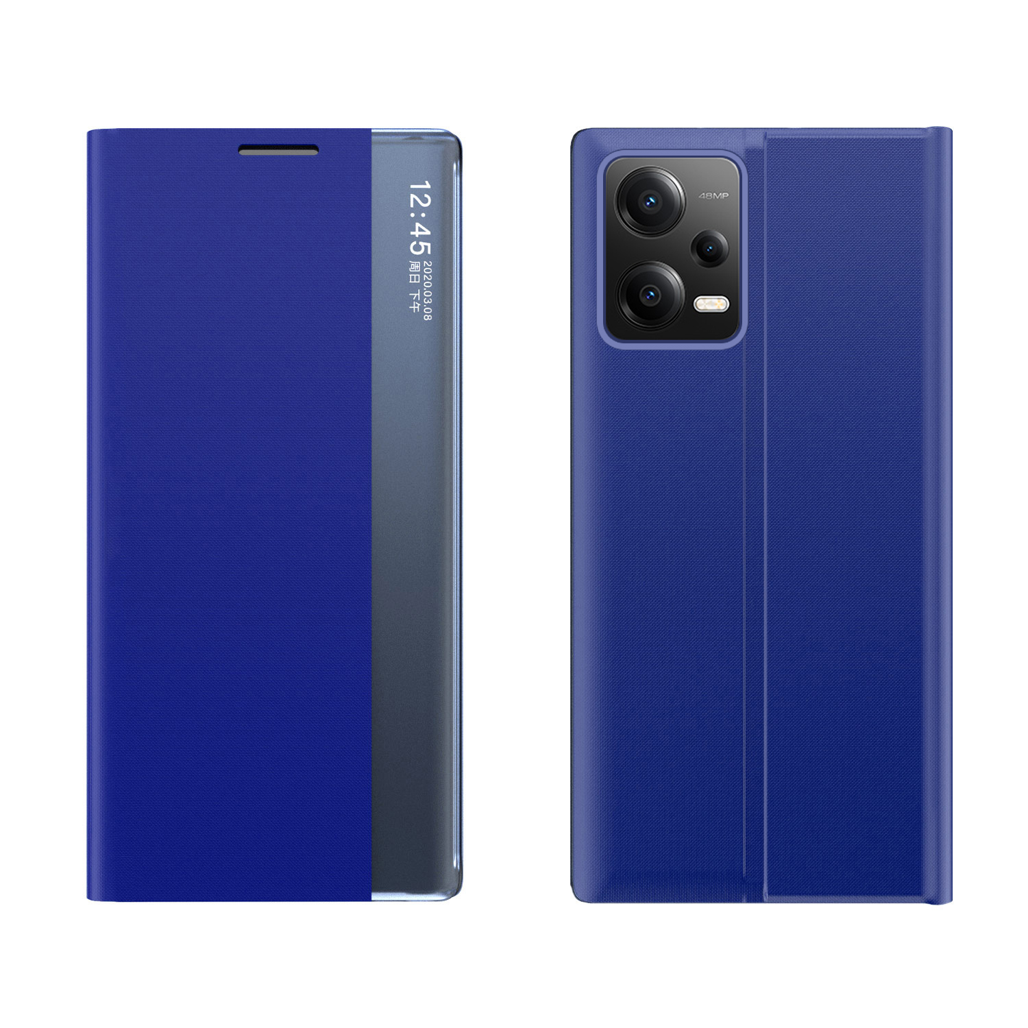 New Sleep viedtālruņa apvalks Xiaomi Redmi Note 12 5G / Poco X5 5G ar statīvu zila