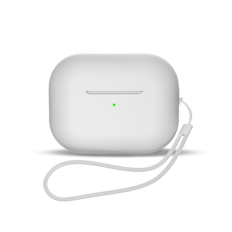 Silikona apvalks AirPods 1 / AirPods 2 ar rokassiksniņu - balts