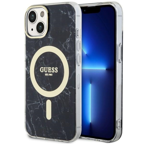 Guess GUHMP14MPCUMAK iPhone 14 Plus 6.7" Viedtālruņa apvalks melns marmors Magnētiskais