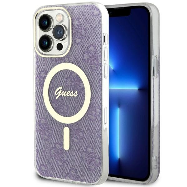 Guess GUHMP14XH4STU iPhone 14 Pro Max 6.7" violets cietais viedtālruņa apvalks 4G Magnētiskais