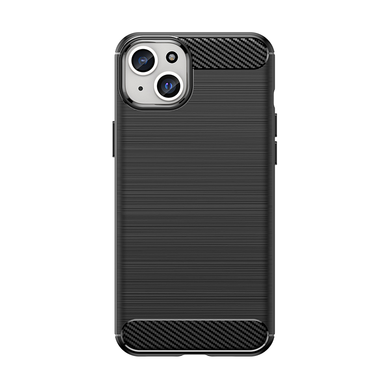 Elastīgs oglekļa raksta viedtālruņa apvalks iPhone 15 Plus Carbon Case - melns
