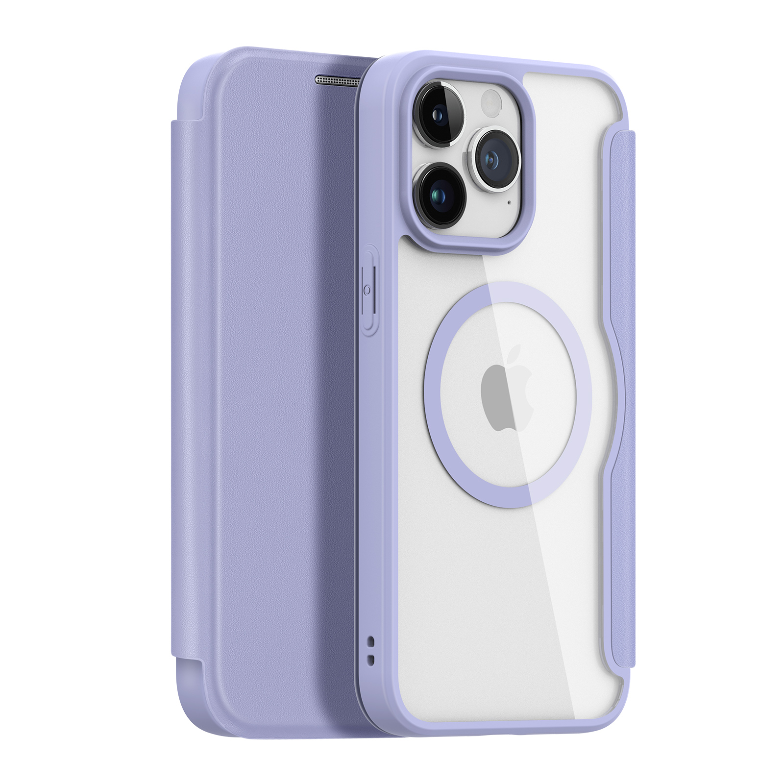 iPhone 15 Pro Magnētiskais MagSafe Atveramais apvalks Dux Ducis Skin X Pro - violets