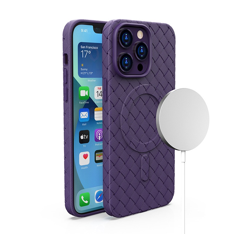 Magnētiskais pīts apvalks iPhone 15 Pro - violets