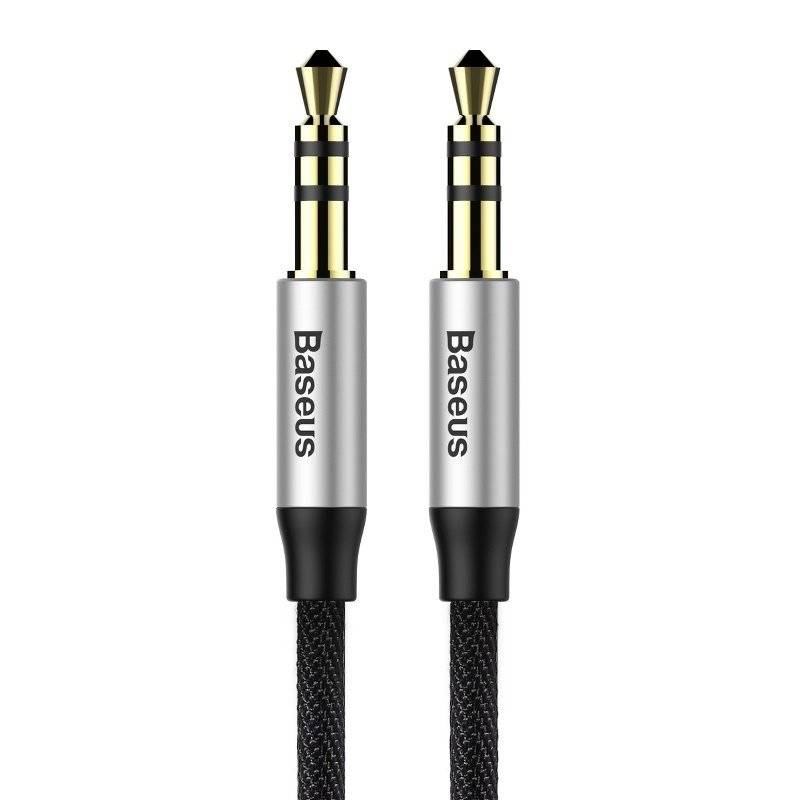 Baseus Yiven Audio kabelis ar mini jack 3,5mm AUX, 1m (melns un sudrabains)