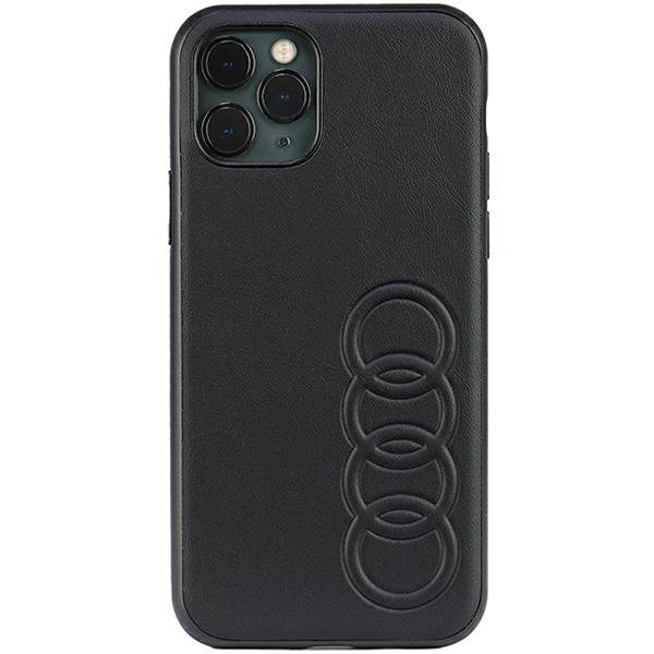 Audi sintētiskās ādas viedtālruņa apvalks iPhone 11 Pro 5.8" melns/melns cietais apvalks AU-TPUPPCIP11-TT/D1-BK