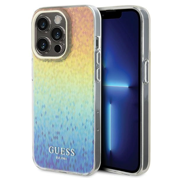Guess IML Faceted Mirror Disco Iridescent viedtālruņa apvalks iPhone 15 Pro – daudzkrāsains
