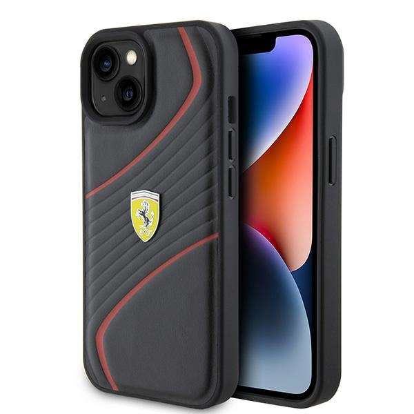 Ferrari FEHCP15SPTWK iPhone 15 6.1" melns/melns cietais apvalks Twist Metal Logo