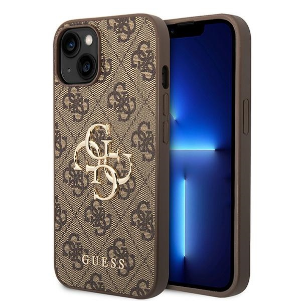 Guess GUHCP15M4GMGBR iPhone 15 Plus 6.7" brūnais viedtālruņa apvalks Crossbody 4G ar lielu metāla logotipu