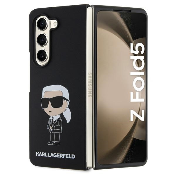 Karl Lagerfeld KLHCZFD5SNIKBCK Z Fold5 cietais apvalks melns/melns Silikona Ikonik