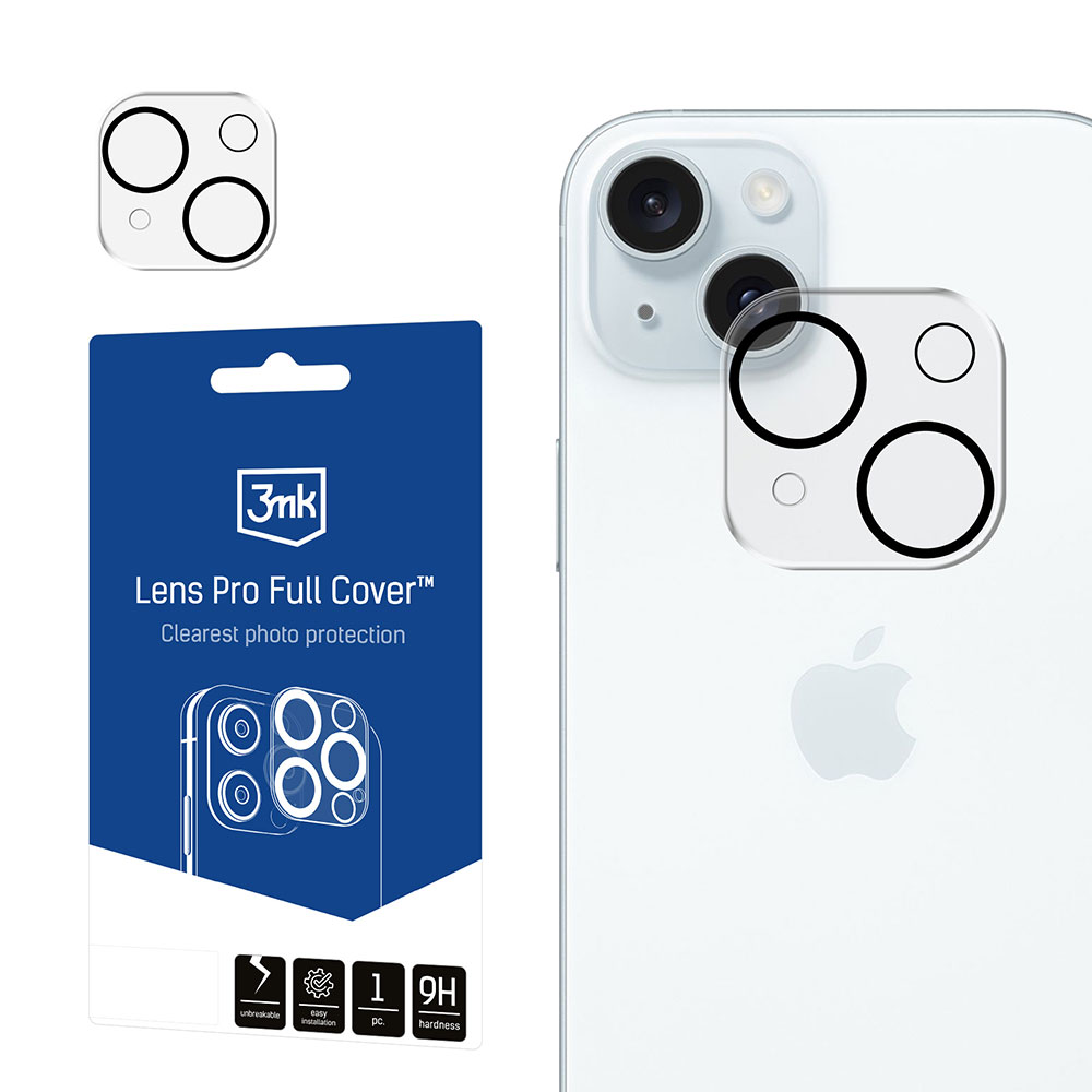 Apple iPhone 15/15 Plus - 3mk Lens Pro Full Cover Viedtālruņa apvalks