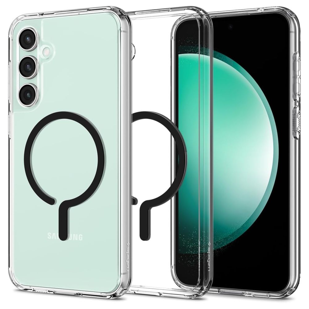 Spigen Ultra Hybrid OneTap Ring magnētiskais viedtālruņa apvalks ar MagSafe Samsung Galaxy S23 FE - caurspīdīgs melns