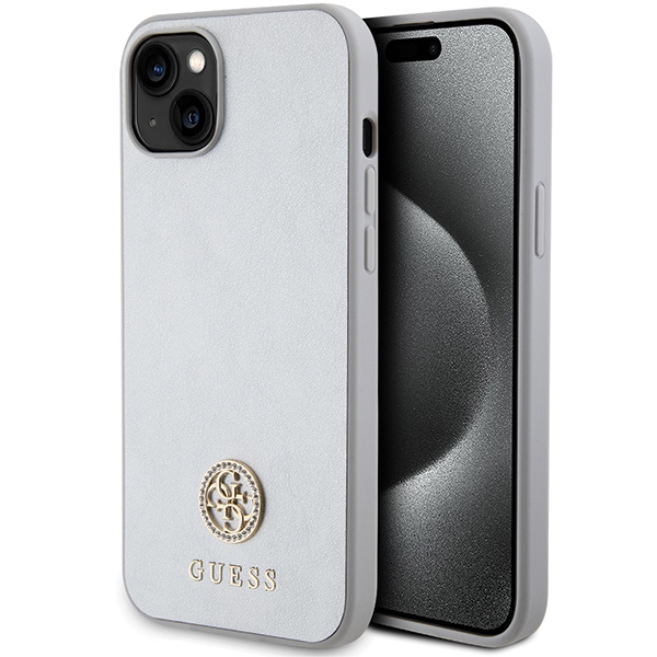 Guess GUHCP15MPS4DGPS iPhone 15 Plus 6.7" sudraba/sudraba cietais apvalks Strass Metāla Logotips