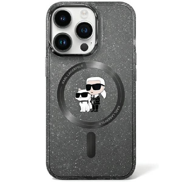 Karl Lagerfeld KLHMN61HGKCNOK iPhone 11 / Xr 6.1" melns/melns cietais apvalks Karl&Choupette Spīdumi Magnētiskais