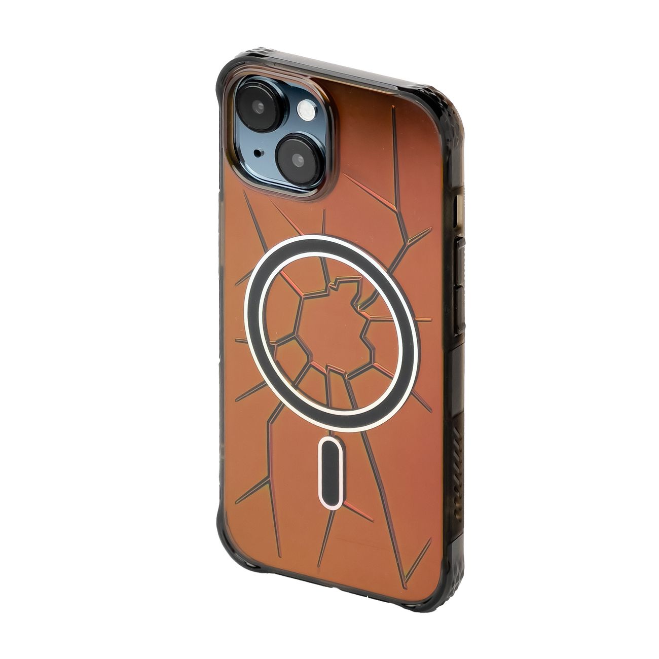 Magnētiskais Kingxbar PQY Crack Series silikona viedtālruņa apvalks iPhone 15 - melns