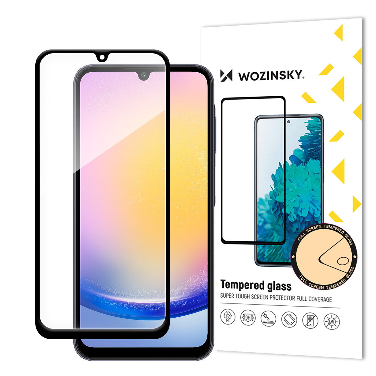 Wozinsky pilnas līmes aizsargstikls ar melnu rāmi Samsung A25
