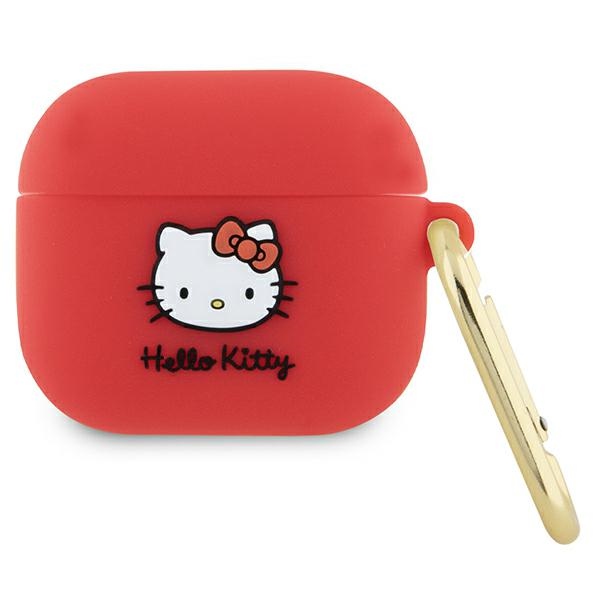 Hello Kitty silikona 3D Kitty galvas apvalks AirPods 3 - fuksijas
