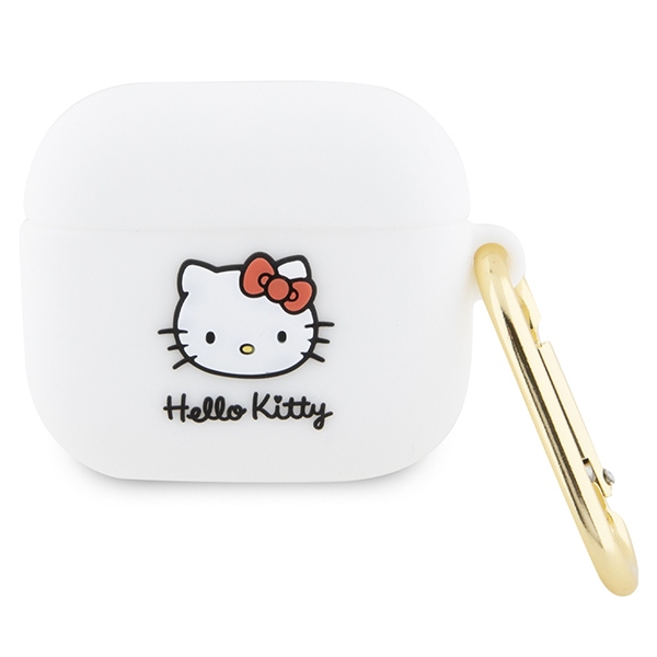 Hello Kitty silikona 3D Kitty galvas apvalks AirPods 3 - balts