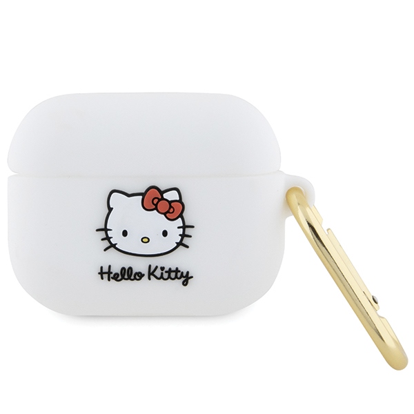 Hello Kitty Silikonais 3D Kitty Head korpuss AirPods Pro - balts