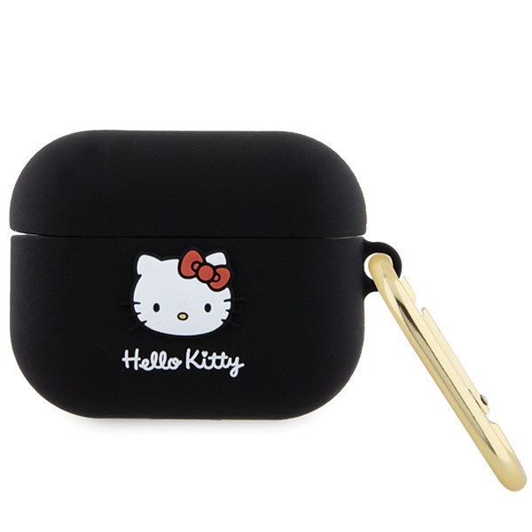 Hello Kitty Silikonais 3D Kitty Head korpuss AirPods Pro - melns