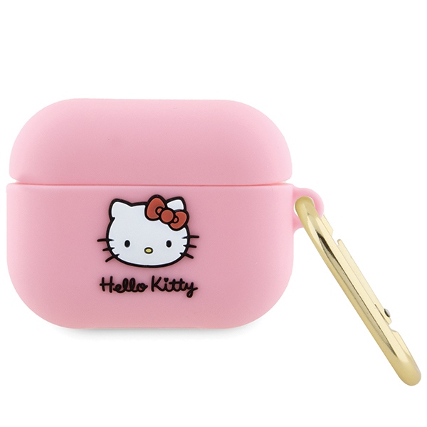 Hello Kitty Silikonais 3D Kitty Head korpuss AirPods Pro - rozā