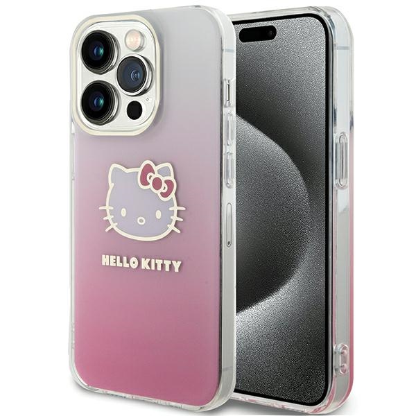 Hello Kitty IML gradienta elektrop kaķa galvas viedtālruņa apvalks iPhone 13 Pro / 13 - rozā