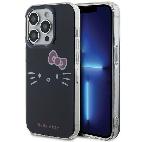 Hello Kitty IML kaķa sejas viedtālruņa apvalks iPhone 14 Pro - melns