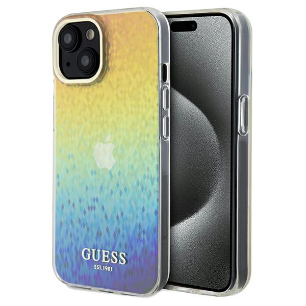 Guess IML Faceted Mirror Disco Iridescent viedtālruņa apvalks iPhone 14 / 15 / 13 - daudzkrāsains