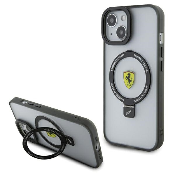 Ferrari gredzena statīva 2023 kolekcijas magnētiskais viedtālruņa apvalks iPhone 15 Plus / 14 Plus - caurspīdīgs