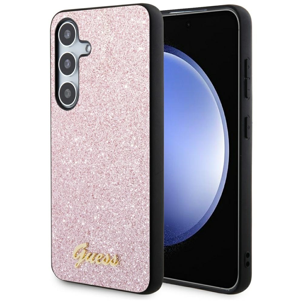 Guess Glitter Script viedtālruņa apvalks Samsung Galaxy S24 - rozā
