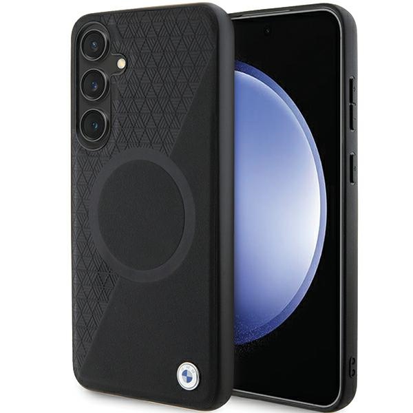 BMW BMHMS24S23RTPK S24 S921 melns/melns cietais apvalks Signature Leather Half Textured & Circle MagSafe