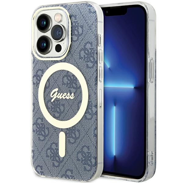 Guess IML 4G Magnētiskais apvalks iPhone 15 Pro - zils