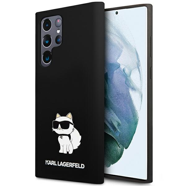 Karl Lagerfeld Silikona Choupette viedtālruņa apvalks Samsung Galaxy S24 Ultra - melns