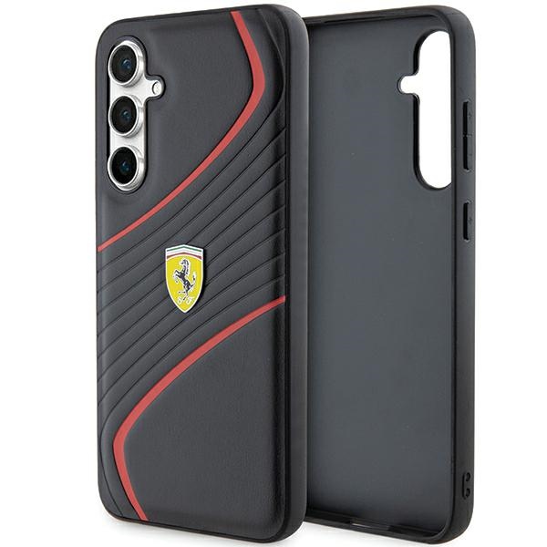 Ferrari Twist Metal Logo viedtālruņa apvalks Samsung Galaxy S23 FE - melns