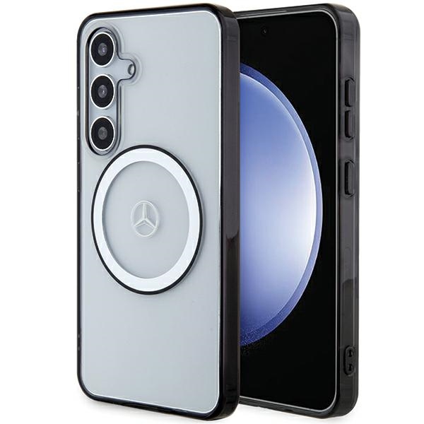 Mercedes ar logotipu Magnētiskais viedtālruņa apvalks Samsung Galaxy S24 - caurspīdīgs