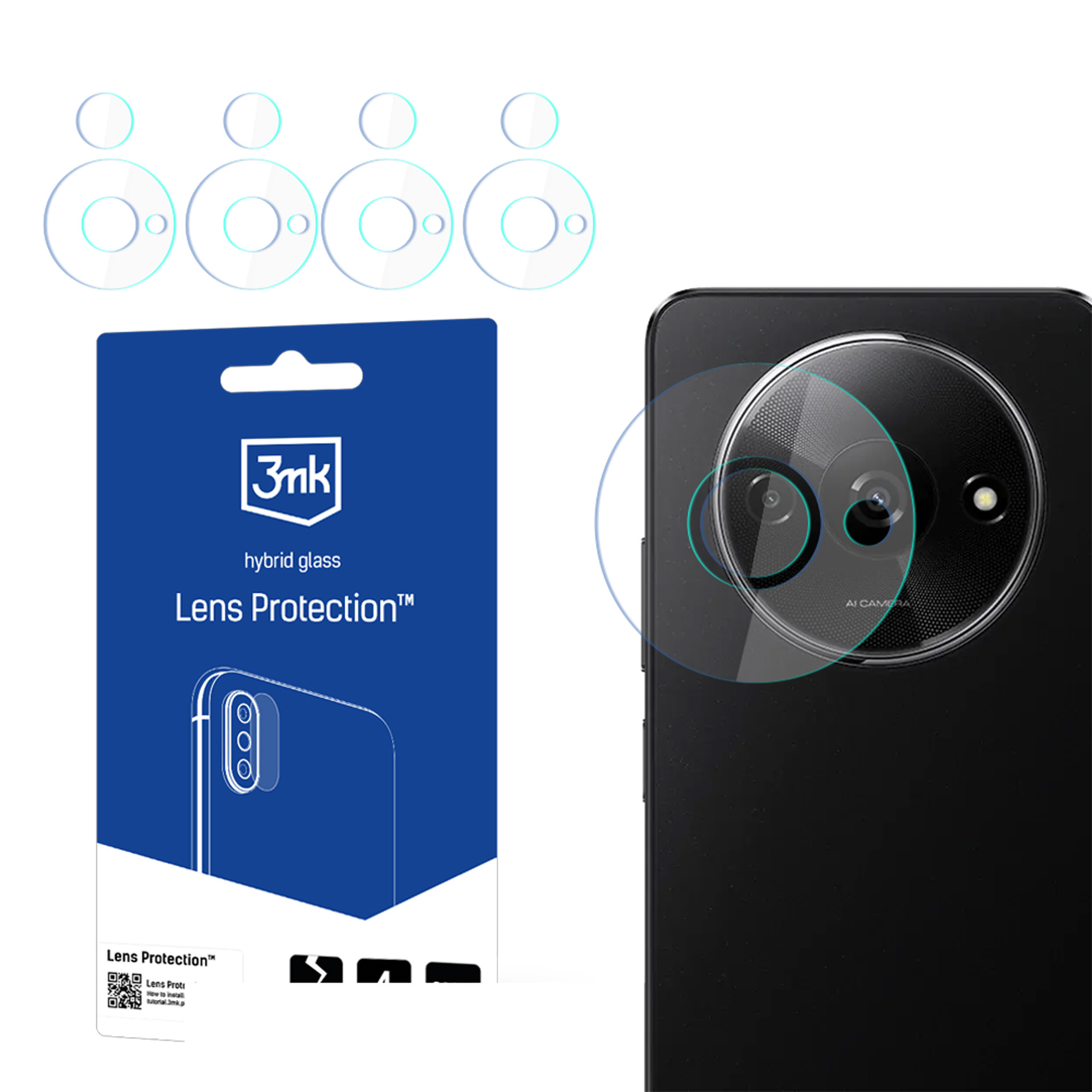 3mk Lens Protection™ hibrīdais kameras stikls Xiaomi Redmi A3 viedtālrunim