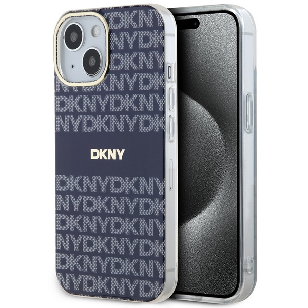 DKNY IML Mono un svītras Magnētiskais viedtālruņa apvalks iPhone 15 / 14 / 13 - zila
