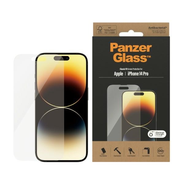 PanzerGlass Classic Fit antibakteriālais stikls iPhone 14 Pro
