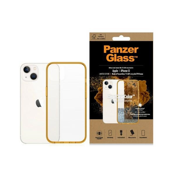 PanzerGlass ClearCase antibakteriālais viedtālruņa apvalks ar Military Grade sertifikātu iPhone 13 / 14 / 15 - caurspīdīgs dzeltens